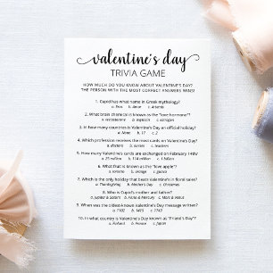 Valentijnsdag Trivia met Antwoorden Spelkaart Kaart