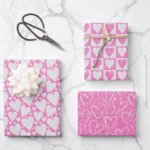 Valentijnsdag Trouw Roze Witte Glitter Harten