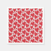 Valentijnsdag Trouwdag Rood Witte Glitter Harten Servet (Voorkant)