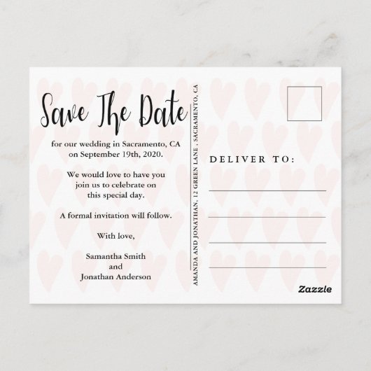 Valentijnsdag trouwfoto Red de dag Briefkaart (Achterkant)