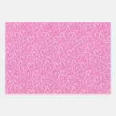 Valentijnsdag Trouwroze Witte Glitter Harten Inpakpapier Vel (Voorkant 3)