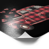 Valentijnsdag Truck Funny Buffalo Plaid Leopard Foto Afdruk (Hoek)