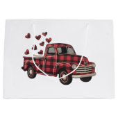 Valentijnsdag Truck Funny Buffalo Plaid Leopard Groot Cadeauzakje (Voorkant)