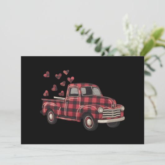 Valentijnsdag Truck Funny Buffalo Plaid Leopard Kaart (Staand voorkant)