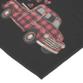 Valentijnsdag Truck Funny Buffalo Plaid Leopard Korte Tafelloper (Hoek)