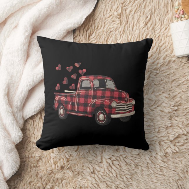 Valentijnsdag Truck Funny Buffalo Plaid Leopard Kussen (Deken)