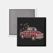 Valentijnsdag Truck Funny Buffalo Plaid Leopard Magneet (Voorkant / Achterkant)