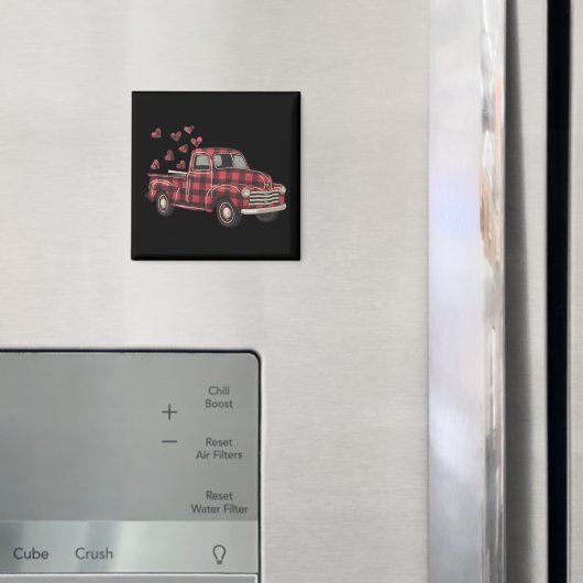 Valentijnsdag Truck Funny Buffalo Plaid Leopard Magneet (Insitu (Koelkast))