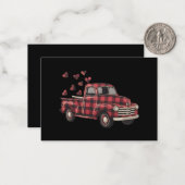 Valentijnsdag Truck Funny Buffalo Plaid Leopard Notitiekaartje (Voorkant / Achterkant in situ)
