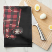 Valentijnsdag Truck Funny Buffalo Plaid Leopard Theedoek (Quarter Fold)