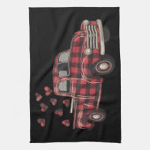 Valentijnsdag Truck Funny Buffalo Plaid Leopard Theedoek (Verticaal)