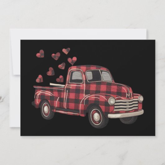 Valentijnsdag Truck Grappig Buffalo Plaid Luipaard Feestdagenkaart (Voorkant)