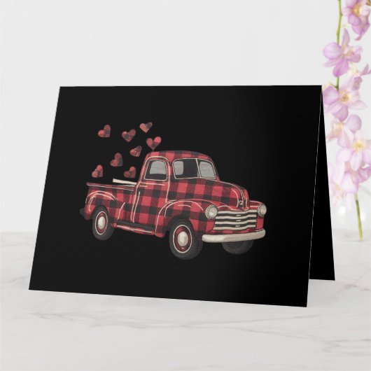 Valentijnsdag Truck Grappig Buffalo Plaid Luipaard Kaart (Orchidee)