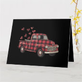 Valentijnsdag Truck Grappig Buffalo Plaid Luipaard Kaart (Gele Bloem)