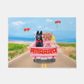 Valentijnsdag Truck Hearts van Shepherd Dog Deurmat (Voorkant)