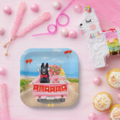 Valentijnsdag Truck Hearts van Shepherd Dog Papieren Bordje (Feest)