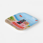 Valentijnsdag Truck Hearts van Shepherd Dog Papieren Bordje (Gebogen)