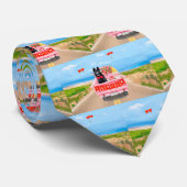Valentijnsdag Truck Hearts van Shepherd Dog Stropdas (Opgerold)