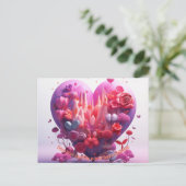 Valentijnsdag True Heart Love briefkaart voor haar (Staand voorkant)