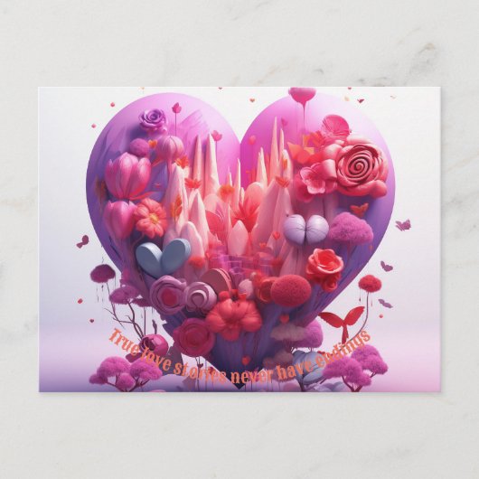 Valentijnsdag True Heart Love briefkaart voor haar (Voorkant)