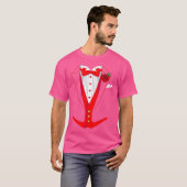 Valentijnsdag Tuedo Red Bow Stropdas Funny Outfit T-shirt (Voorkant volledig)