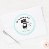 Valentijnsdag Tuxedo Cat Je bent Kinderen Ronde Sticker (Envelop)