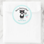 Valentijnsdag Tuxedo Cat Je bent Kinderen Ronde Sticker (Tas)