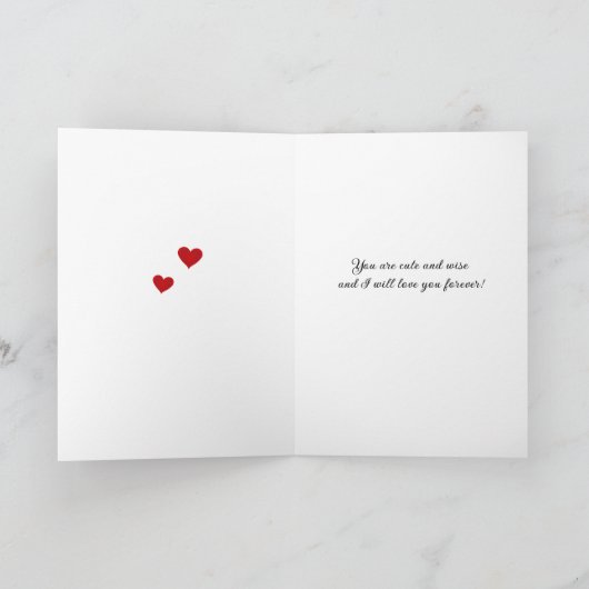 Valentijnsdag twee schattige blauwe uiluiken Vakan Feestdagen Kaart (Binnen)