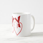 Valentijnsdag twee schattige rode harten liefde koffiemok (Voorkant rechts)
