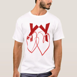 Valentijnsdag twee schattige rode harten liefde t-shirt
