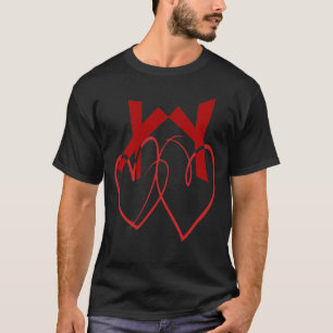 Valentijnsdag twee schattige rode harten liefde t-shirt