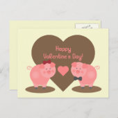 Valentijnsdag - Twee varkens in modderpoelen en ha Feestdagenkaart (Voorkant / Achterkant)