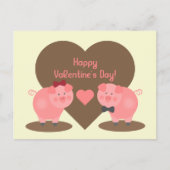 Valentijnsdag - Twee varkens in modderpoelen en ha Feestdagenkaart (Voorkant)