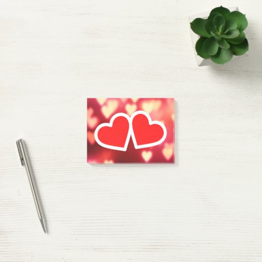 Valentijnsdag Two Hearts Love Post-it® Notes (Kantoor)