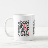 Valentijnsdag Typografie Ontwerp voor docenten Koffiemok (Links)