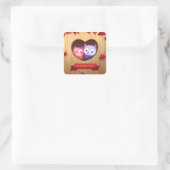 Valentijnsdag Uil Sticker (Tas)