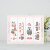 Valentijnsdag Uil thema DIY uitgesneden Bladwijzer (Staand voorkant)