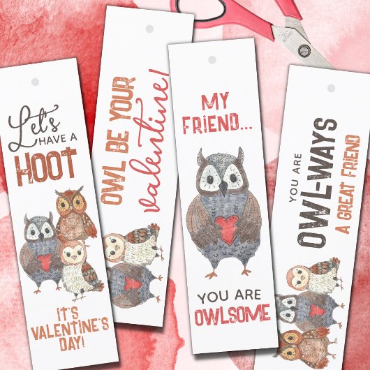 Valentijnsdag Uil thema DIY uitgesneden Bladwijzer