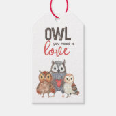 Valentijnsdag Uilen Cute Cadeaublaadjes Cadeaulabel (Voorkant)