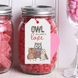 Valentijnsdag Uilen Cute Cadeaublaadjes Cadeaulabel