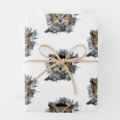 Valentijnsdag uilen Schattige inpakpapier vellen (In situ)