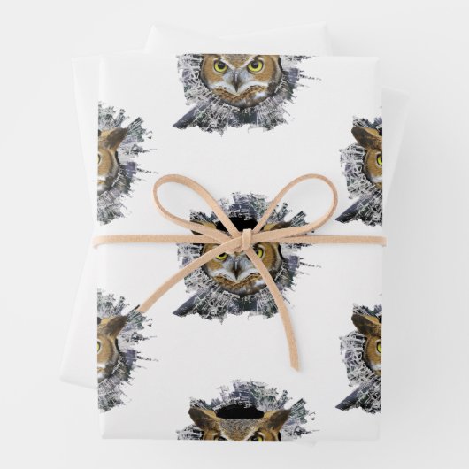 Valentijnsdag uilen Schattige inpakpapier vellen (In situ)