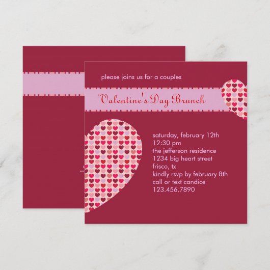 Valentijnsdag Uitnodiging (Voorkant / Achterkant)