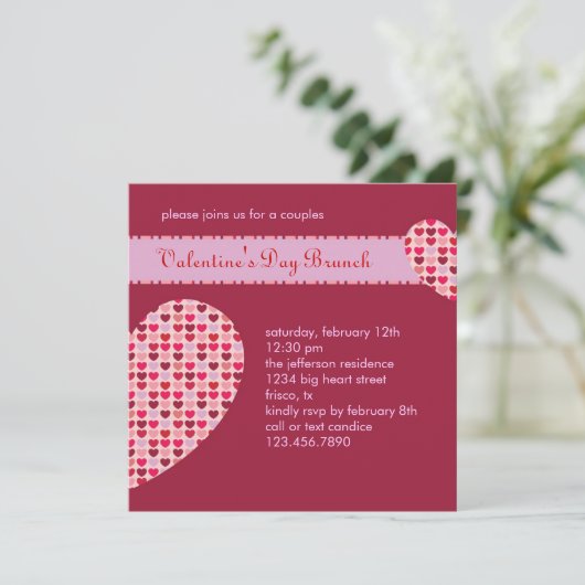 Valentijnsdag Uitnodiging (Staand voorkant)