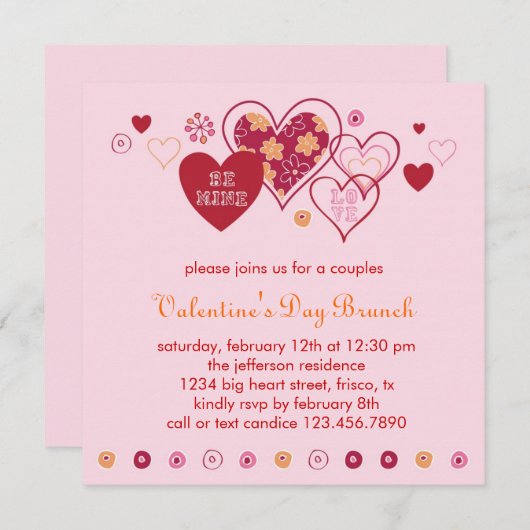 Valentijnsdag Uitnodiging (Voorkant / Achterkant)