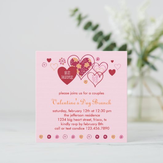 Valentijnsdag Uitnodiging (Staand voorkant)