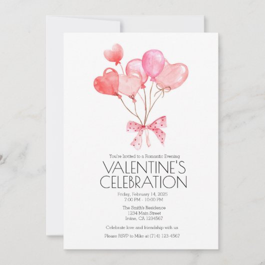 Valentijnsdag Uitnodiging 5x7 Uitnodiging (Voorkant)