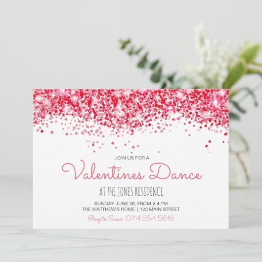 Valentijnsdag Uitnodiging, Valentijn Dance Kaart (Staand voorkant)