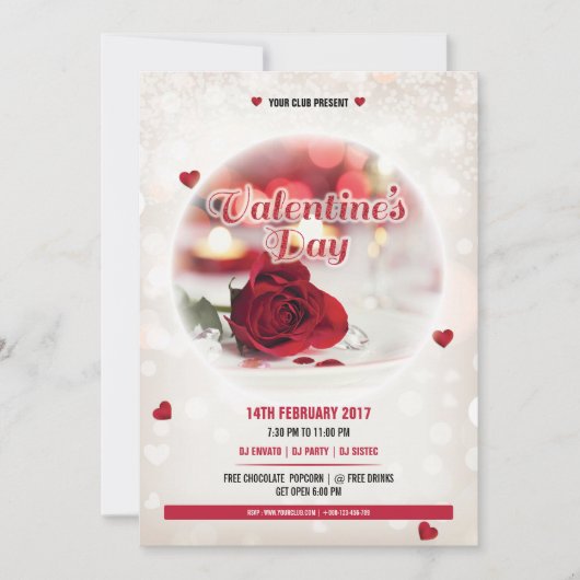 Valentijnsdag-uitnodigingskaart Kaart (Voorkant)