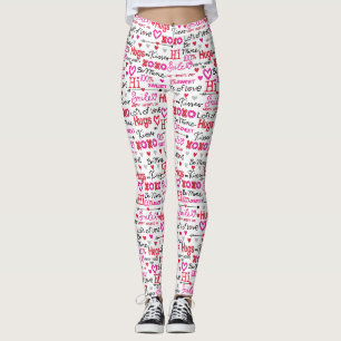 Valentijnsdag Uitspraken Woordcollage Leggings